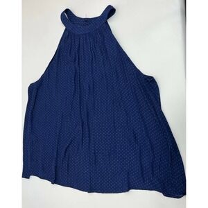 Forever 21 Navy Polka Dot Halter Top Blouse - Women's Size Medium